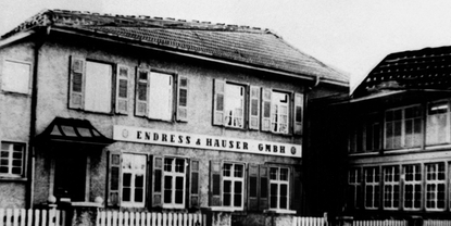 Endress+Hauserin ensimmäiset toimitilat vuonna 1955.