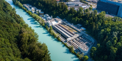 Jätevedenpuhdistamo Sveitsissä